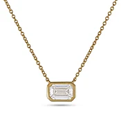 1 CTW LAB-Created Emerald Cut Necklace