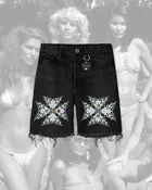 Lifted Anchors "Taboo" Jeweled Denim Jorts