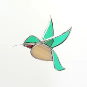 3-D Glass Hummingbird