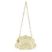 Something Blue Beaded Shell Bridal Clutch