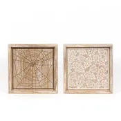 10x10 Reversible Wood Frame Sign - Web/Leaves