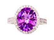 4.07 tcw Amethyst and Diamonds Ring