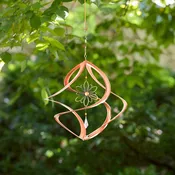 14" Copper Cosmix Garden Spinner with Wire Flower