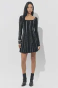 Adelyn Rae Kira Square Neck Stripe Sweater Mini Dress