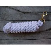 Lead Rope - 10 Foot Cotton with Brass Plated Bolt Snap (White)