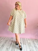 The Sherry Puff Sleeve Dress - Taupe