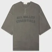 3/4 Henley Sweatshirt - Washed Seal