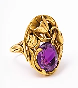American 14kt Gold &amp;amp; Amethyst Ring