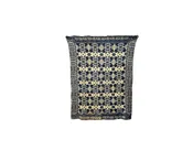 Jacquard Woven Coverlet, Cream and Navy — White Barn Antiques