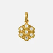 Ashley "Flower Braid" Pendant with Diamonds in 20K Peach Gold