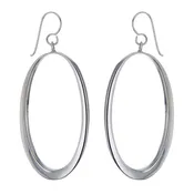 Bauhaus Elipse Sterling Silver Hoop Earrings