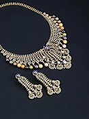 Pearl &amp;amp; Cubic Zirconia Necklace &amp;amp; Earrings Set