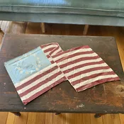 American Flag Folk Art on Antique Metal Ceiling Tile — Summer Porch Vintage Living Sacramento