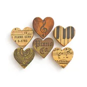 Engraved Piano Wood Hearts