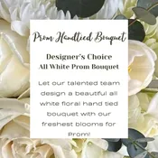 Designers Choice All White Hand Tied Prom Bouquet