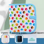 8/10/12 Pages Children Soft Painting Board Toy Creative Doodle Book With Water Based Colored Chalk Kids Drawing Toy For Gift