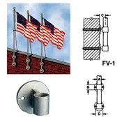 Straight Shaft Vertical Wall-Mount Flagpole