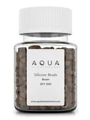 AQUA Brown Silicone Beads - 500 Count