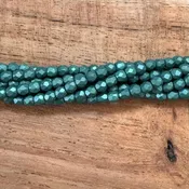 1-03-29341 - Czech Fire Polish Beads, Powdery Teal, 3mm | Strand