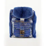 Blue Mink with Crocodile Backpack