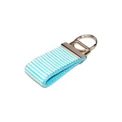 Aqua & Mint Seersucker Mini Keychain