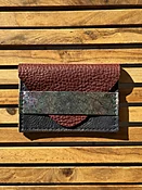 Mixed Leather Minimal Wallet - American Artisanal Leather Purses and Bags. Woman Owned Small Biz from Mchenry | Chicago IL.