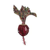 Beaded Brooch Pin - Beet