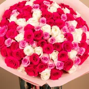 Love and Passion Bouquet Pink Hot pink and white