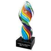 10 1/2" Rainbow Twist Art Glass