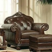 Anondale - Chair - Espresso Top Grain Leather Match & Cherry