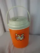 Vintage Gott Esso Exxon Tiger 1/2 Gallon Orange White Water Cooler