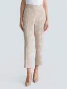 Audrey Pull-On Straight Ankle Pants, Embroidered