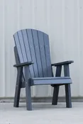 Heavy Duty Poly Lawn, Patio, Beach, and Fanback Camping Chair Gray