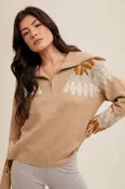 1/4 Zip Faire Isle Sweater