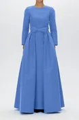 Cristina Silk Faille Column Gown with Bow Convertible Skirt