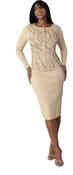 Champagne Art Deco Knit Suit -5354