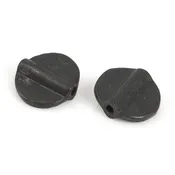 Brass Beads-11mm Flat Round Bead-Matte Black-Quantity 2 Beads