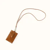 Around Town Lanyard in Polished Leather - Truffle