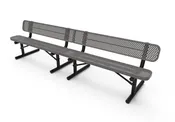 10' Punched Steel Bench With Back - Portable