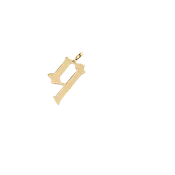 14k Yellow Gold Gothic Initial
