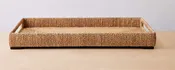 abaca natural rectangular tray, small