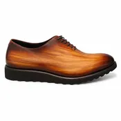 Hand-Burnished Cognac Leather Oxford