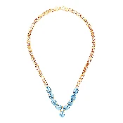0.45 carats Oval Blue Topaz Necklace in Yellow Gold