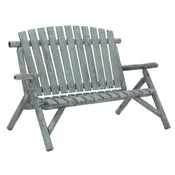 Backyard Expressions Two-Seater Log Bench - Grey