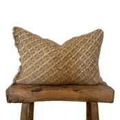 Temperanza Pillow in Woven Alpaca in Cream and Sand -  23 x 16