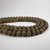 10.5mm Graywood Carved Round 15.5in Bead Strand