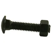 Black Vinyl Nut & Bolt Carriage  5/16" x 1 1/4"