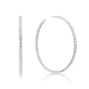 16 1/4 Carat Total Weight Diamond Hoop Earrings