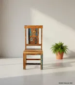 HAND CARVED SOLID RECLAIMED TEAK WOOD CHAIR