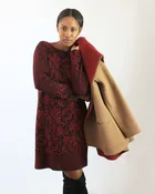 Botanical Jacquard Baby Alpaca Sweater Dress
